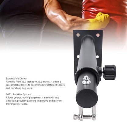 Ejoyous Heavy Bag Hanger, Wall Mount Punching Bag Bracket Adjustable 360° Swivel Boxing Bag Hanging Stand for Home Gym Indoor Outdoor Muay Thai and MMA Training Load up to 300 lbs