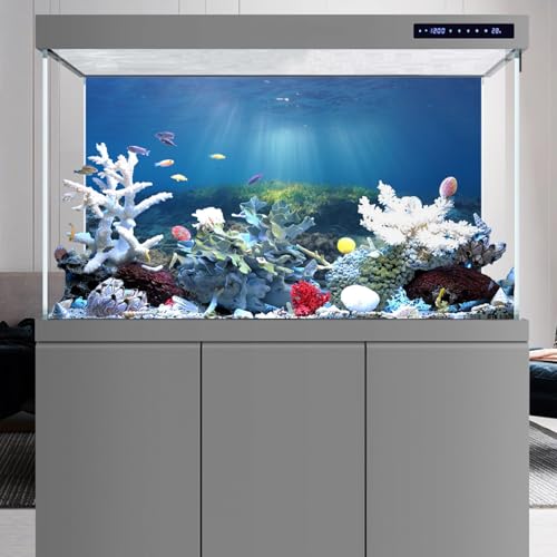 AWERT Ocean Floor Fish Tank Background Underwater Stone Aquarium Background 72x24 inches Vinyl - size: 72x24in/180x60cm