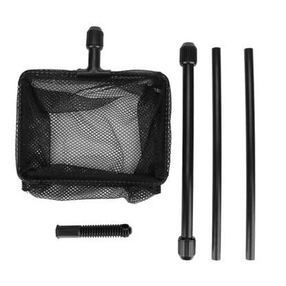 Black Plastic Retractable Aquarium Fish Fine Mesh Net with Telescopic Pole for Fish Tank Aquarium Accessories