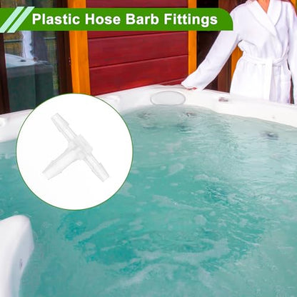Plastic Hose Barb Fitting 3/32" x 1/8" x 3/32" Tee Type Fitting PP 4 Pcs