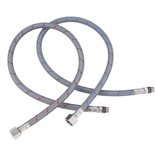 ARCORA 20" Bathroom Faucet Hose, Braided Nylon cUPC Supply Lines 3/8" Female Compression × M10 Male Connector(1 Pair)