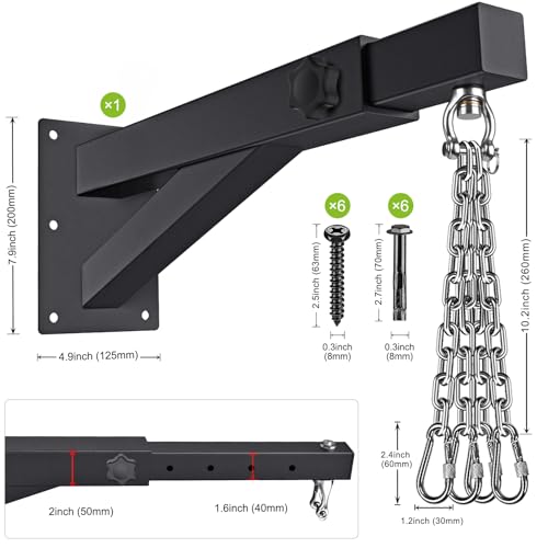 SELEWARE Wall Mount Heavy Bag Hanger Heavy Duty Punching Bag Hanger - color: 17-25" with Length Adjustable