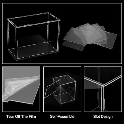 uxcell Acrylic Clear Display Case for Collectibles Self-Assemble Display Boxes with Black Base Dustproof Countertop Storage Box for Collectibles Action Figures, 7.9 x 3.9 x 5.9 Inch - size: 7.9 x 3.9 x 5.9 Inch