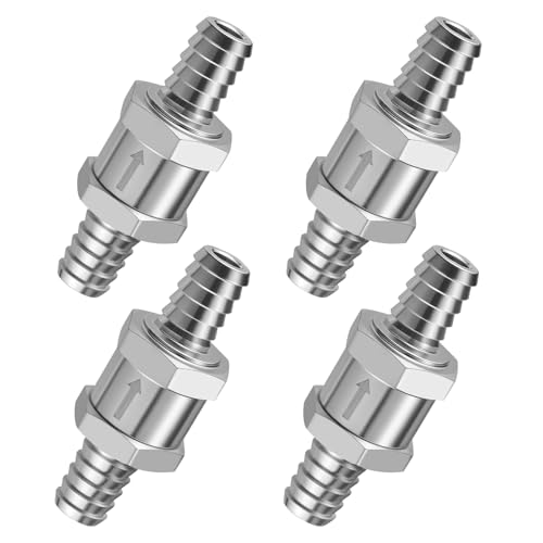 EVIL ENERGY 5/16" Fuel Check Valve One Way Inline Non Return Diesel Gasoline Silver (8mm OD, 4PCS) - color: Silver, size: 5/16