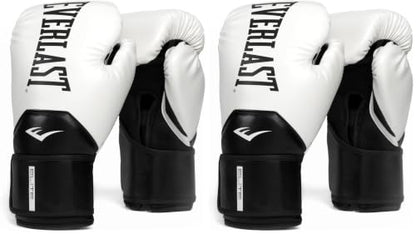 Everlast Elite 2 Boxing Gloves - color: White/Black, size: 16 oz (Pack of 2)