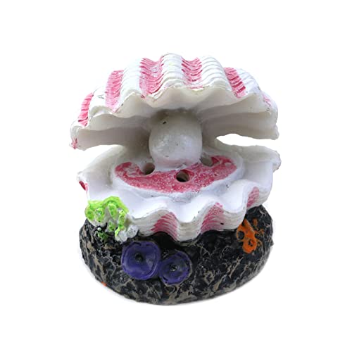 Aquarium Volcano with Air Stone Bubbler Volcano Ornament Fish Tank Bubble Maker Aquarium Air Bubbling Airstones - color: Shell & Pearl