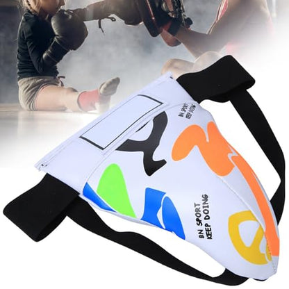 Groin Protector Boxing, Groin Guard Boxing, Children Boxing Groin Protector, for Boxing Taekwondo Muay Thai Training, White