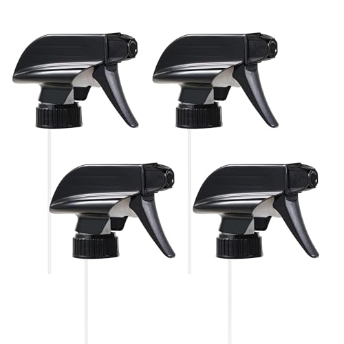 4 Pack Trigger Sprayers Replacement Spray Nozzles with Mist Stream Sprayer for 8oz/16oz Glass Spray Bottles,Quality Spray Nozzles for Home, Kitchen, Garden and Office,Cleaning Solutions