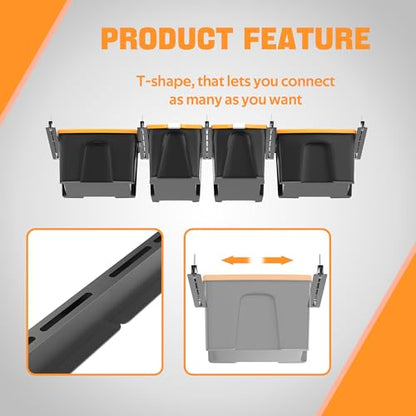 Overhead Garage Storage Rack, Heavy Duty Ceiling Storage Rack | 26 Inch Adjustable Ceiling Bin Storage System, 5 Sets for 4 Bins - style: For 4 Bins