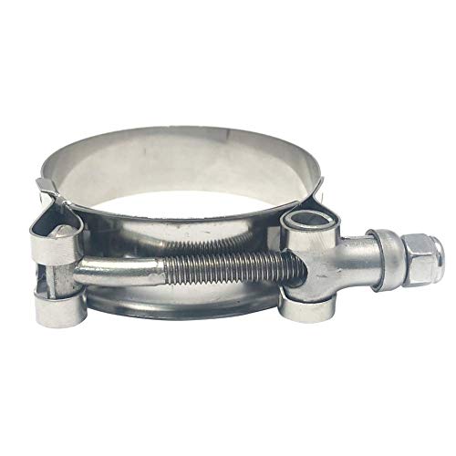 2 Pack 4.5 Inch Stainless Steel T-Bolt Hose Clamps, Clamp Range 121-129mm for 4.5" Hose ID, Pack of 2 - size: 4.5" Clamp Range 121-129mm (4.76" - 5.08")
