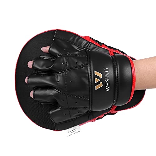 Wesing Curved Hand Target Punch Mitts Curved Focus Pad Kickboxing MMA Muay Thai Fighting Pad Hand Pad Speed Training