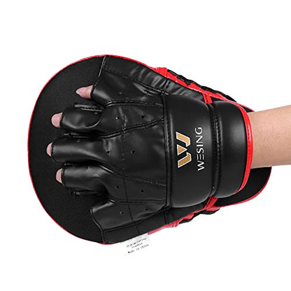 Wesing Curved Hand Target Punch Mitts Curved Focus Pad Kickboxing MMA Muay Thai Fighting Pad Hand Pad Speed Training