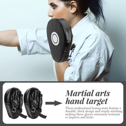Curved Boxing Pads 2pcs Black for Kickboxing Training and Mitt Drills