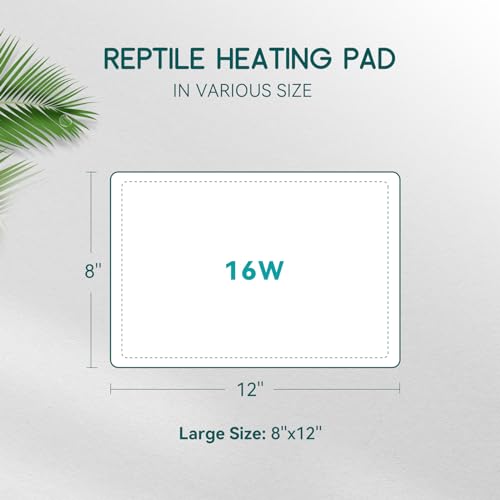 Reptile Heating Pad 8x12 Inch with Dual Output Reptile Thermostat LB-2SC Combo Set Under Tank Terrarium Heating Mat for Turtles, Lizards, Frogs, and Other Reptiles