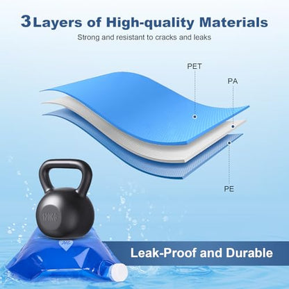 SOCATER Water Container Bags, 4 Packs BPA Free No-Leak Foldable Plastic 1.3 Gallon Water Container Bag for Camping Hiking Backpack Emergency Storage Jug