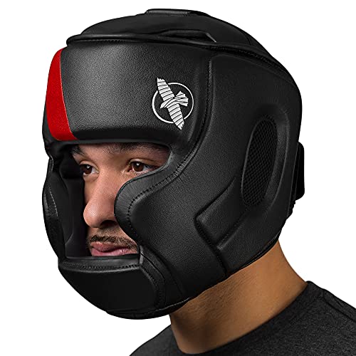 Hayabusa T3 Adjustable MMA Headgear - color: Black/Red, size: Medium