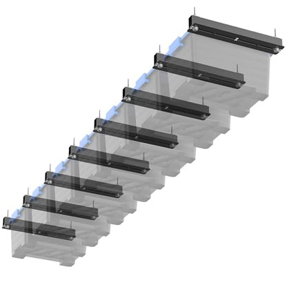 EVERHANGER Ceiling Storage Rack, Heavy Duty Garage Overhead Storage Rack | Adjustable Garage Ceiling Bin Storage System, 5 Sets for 4 Bins, 16 Inch - style: For 7 Bins