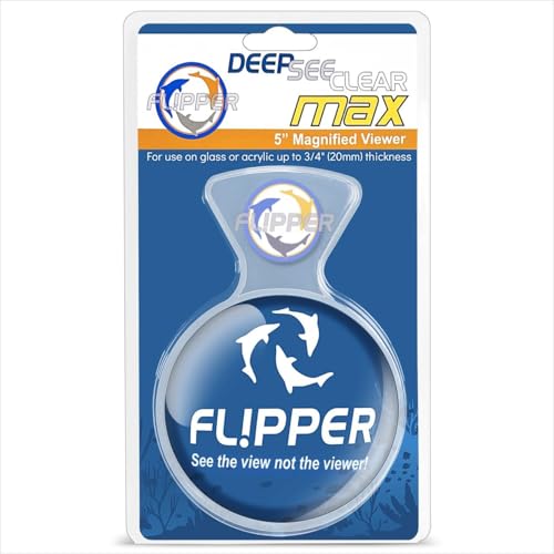 FL!PPER Flipper DeepSee Viewer MAX 5" Coral and Fish Magnifier for Reef Tank and Freshwater Aquarium Photography and Videography - Magnetic Magnifying Glass - color: Clear, size: MAX 5"