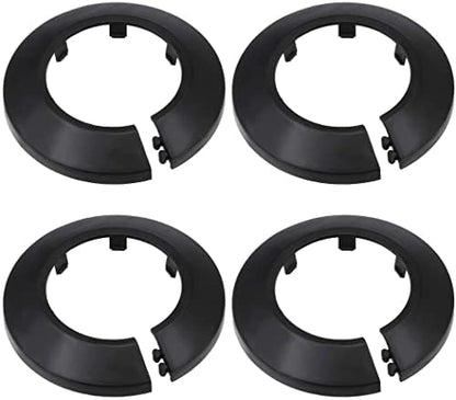 4Pcs PP Plastic Flange Pipe Cover - Black Escutcheon Collar for 3.5" Radiator Pipe Decoration - size: 3.5inches pipe Dia
