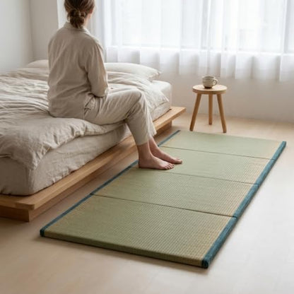 MustMat Tatami Mat Twin Foldable Floor Bed 35.4"x78.7"x1.2" | Tatami Futon Mattress, Japanese Floor Mattress, Rush Grass - size: 1 piece