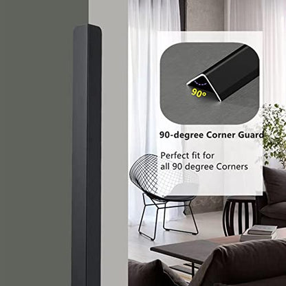 Aluminium Alloy Metal Corner Guards 10 Pcs Wall Corner Protector 1.2" x 1.2" x 48" Wall Corner Protection Decoration Black Pack of 10 Corner Guards 20 Ga/1 mm Thickness