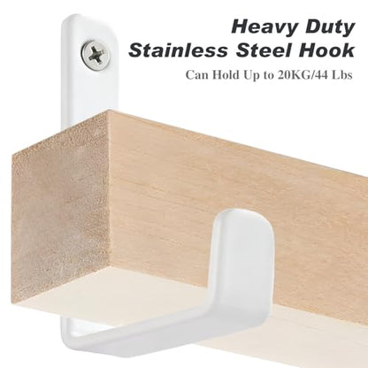 Heavy Duty Hooks, Stainless Steel Hooks for Hanging, Wall Mount Hook, Coat Hook, Wall Hooks Towel Hook Garage Holder Screw Hanger, Utility Hooks, 6 Pack (White) - color: White