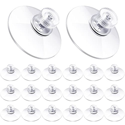 20 Pcs Adhesive Suction Cups Bulk with Screws Nut Plastic Sucker Pad 40 mm Clear PVC Sucker Pad Strong Adhesive Suction Hook Holder for Window Car Glass Shade Cloth Glass Bathroom Wall Door