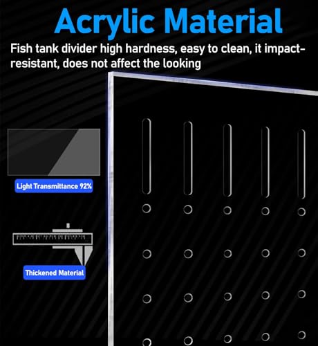 Aquarium Divider - Acrylic Isolation Board with Suction Cups for Fish Breeding and Separation, 38x30cm (15x11.8in) - Perfect Fish Tank Partition Solution