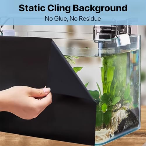 Large Fish Tank Background, Static Cling Black Aquarium Background, Glue-Free, Easy Installation Fish Tank Aquarium Backdrop Wallpaper Decorations(29.5"x 78.7") - size: 29.5" x 78.7"
