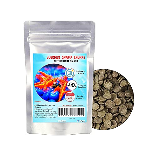 SunGrow Spirulina Protein Wafers for Shrimps, 1.75 oz Nutritional Snack, High-Protein Food for Freshwater Shrimp, Ideal for Betta Fish Supplies, Aquarium Salt Setups, Nano Tanks & Bottom Feeders