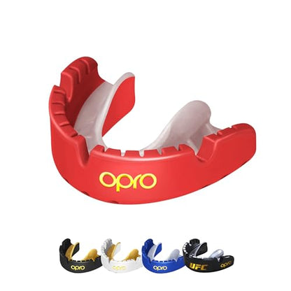 OPRO Gold Level Moldable Mouth Guard for Braces, Premium Fit (Age 10+) - color: Red/Pearl