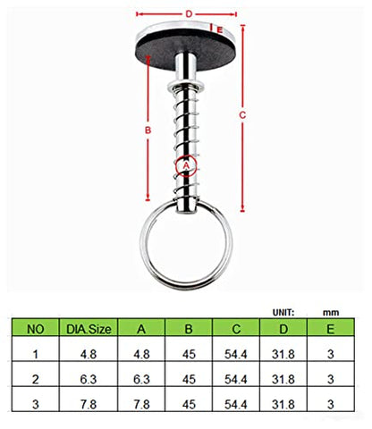 Marine Hatch Cover Pull Handle with Spring Hidden Pin Button for Fishing Boat Yacht ， Stainless-Steel 316 Hatch Cover Pull Lifter & Rubber Gasket and Spring - style: Diameter: 4.8mm