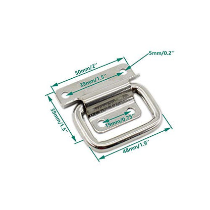 4 Pack Stainless Steel Wardrobe Handle, Foldable Boat Hatch Latch Cabinet Lifting Ring Pull Handle,Cabinet Pull Handle Accessories,Toolbox Door Chest Handle Small - size: Small