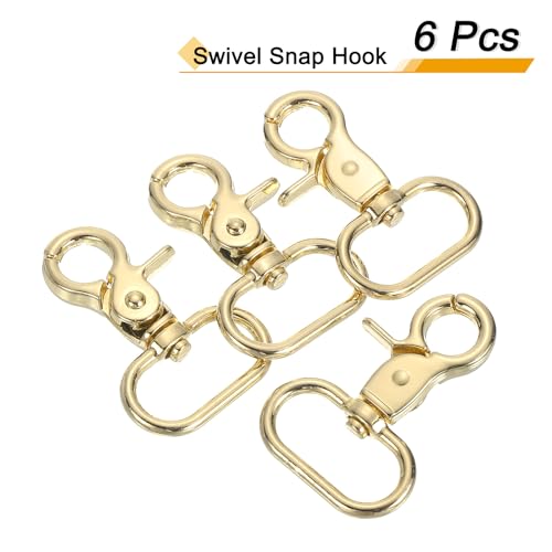 uxcell Swivel Snap Hook, Trigger Snap Heavy Duty Metal Lobster Claw Clasp Lanyard Clips for Straps Bags Belting Leathercraft - color: Light Gold, size: 32mm