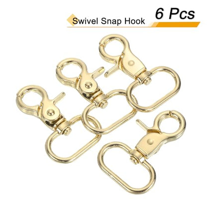 uxcell Swivel Snap Hook, Trigger Snap Heavy Duty Metal Lobster Claw Clasp Lanyard Clips for Straps Bags Belting Leathercraft - color: Light Gold, size: 32mm