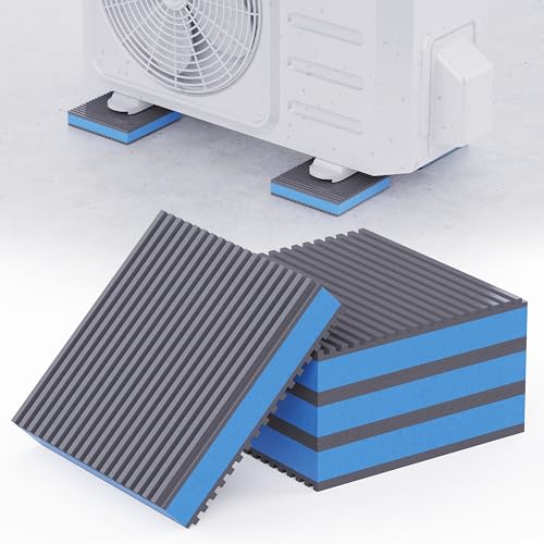 Anti Vibration Pads, Vibration Isolator Pads, Mechanical Vibration Damping Pads, Heavy Duty Rubber Isolation Pads, 3/8"Pre-Drill Hole Vibration Isolator Pad for Air Compressor - size: 4"× 4"×7/8"