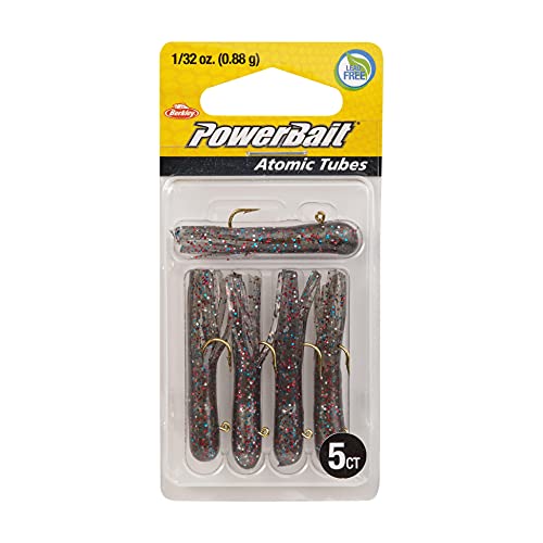 Berkley PowerBait Pre-Rigged Atomic Tubes Fishing Soft Bait - color: Smoke Rainbow Sparkle, size: 1/32 oz