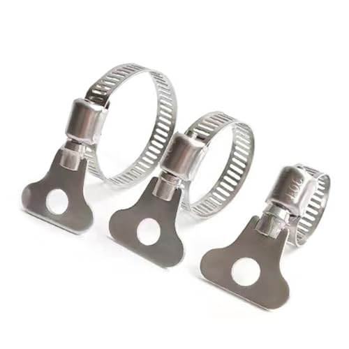 15-Pack Mixed Pac Key-Type 304 Stainless Steel Worm Gear Hose Clamps, Fuel Pipe Clamps for Automobiles, Pipelines and Mechanical Application， 5 pieces of each size(6-12mm, 13-19mm, 18-32mm)