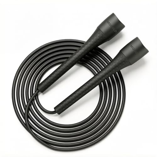 Unbreakable 5mm pvc Jump Rope – Pro-Grade PP Handles with Diamond Texture, 40X Strength PVC Cord, Adjustable 3m Length for HIIT, Home Gym, or Boxing Training (Portable & Tangle-Free) - color: Black handle with black cord
