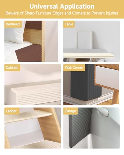 Extra Wide Thick Edge Protectors for Baby, Pre-Taped 6.56ft Foam Guard | 7.9''W Corner Protector, 0.47'' Thick Soft Rubber Foam Padding for Fireplace Table Stair Wall, Waterproof, Black
