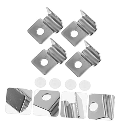 POPETPOP Fish Tank Accessories 4Pcs Fish Tank Glass Aquarium Cover Clip Support Holder Stainless Steel - Slip Aquarium Accessories Universal Lid Clips 0. 6cm Rimless Aquarium
