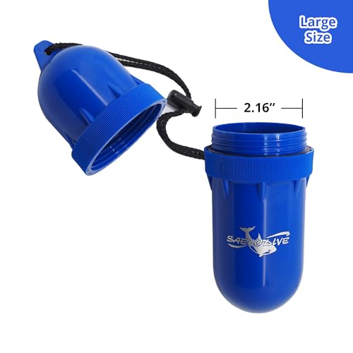 Cylinder Dry Box with Lanyard - Waterproof Container, Watertight Key Pouch Holder - For Snorkeling, Boat, Kayak, Diving, and Water Activities