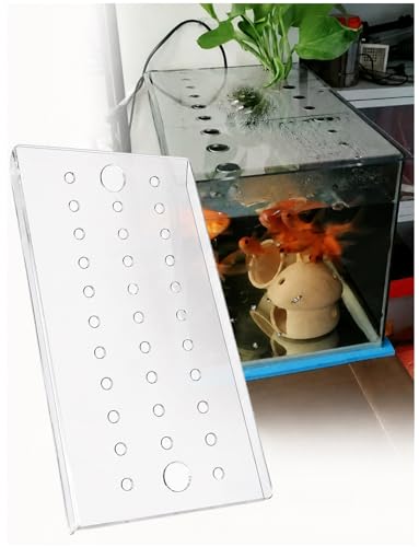 Anti-Jump Transparent Fish Tank Cover - Removable Acrylic Lid with 30mm Feeding Hole for Open Top Aquariums (60x50x0.4 cm) - Durable & Safe Fish Enclosure