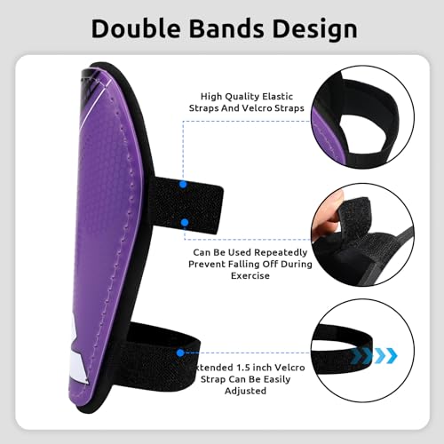Shin Guards Soccer Kids Toddler, Shin Guard for Boys Girls 2-18 Years Old - color: Purple, size: X-Small