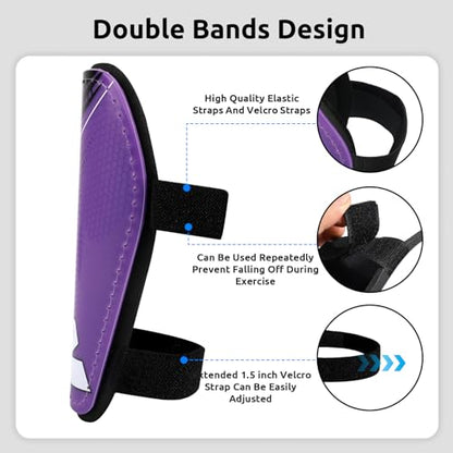 Shin Guards Soccer Kids Toddler, Shin Guard for Boys Girls 2-18 Years Old - color: Purple, size: X-Small