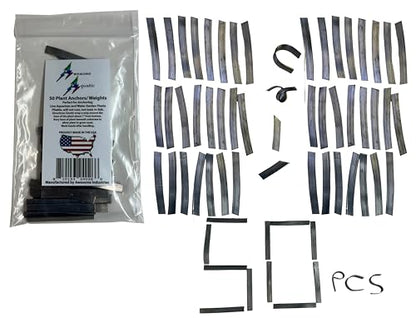 Awesome Aquatic Plant Weights/Anchors 50 Pack Strips Lead Ribbon Live Plants Weight Anchor Aquarium (50 Pack Strips) - size: 50 Pack Strips