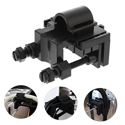 Mikikit Multi-Function Aquarium Clamp Water Clip for Fish Tank Inlet and Outlet Easy Installation Space-Saving Design Black