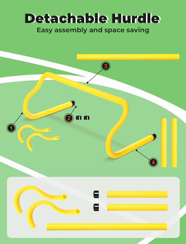 GHB Agility Hurdles 8" Speed Agility Training Hurdles - size: 5 Pack-Yellow