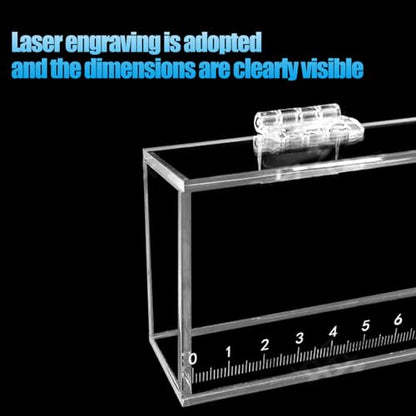 Fish Viewing Box Container with Lid and Scale,Acrylic Fishing Photo Tank Portable Fishing Mini Aquarium, Fish Breeder Hatching Boxes Clear Micro Landscape Fish Tank Isolation Breeder Box (M) - color: M