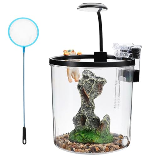 GarveeLife 1.5 Gallon Small Fish Tank, Betta Fish Tank kit with LED Light, Oxygen Generator, Fish Tank Starter Kits for Beta,Goldfish